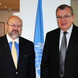 Organization for Security and Co-operation in Europe (OSCE) Secretary General Lamberto Zannier (left) with UNODC Executive Director, Yury Fedotov