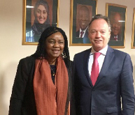 Mr Aldo Lale-Demoz, Deputy Executive Director/Director of Division for Operations, meets H.E. Prof. Hlengiwe Mkhize, Minister of Home Affairs of South Africa