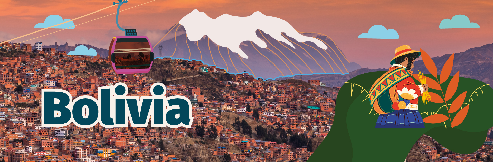 Bolivia, vista panorámica de la ciudad de La Paz, cordillera de los andes de fondo