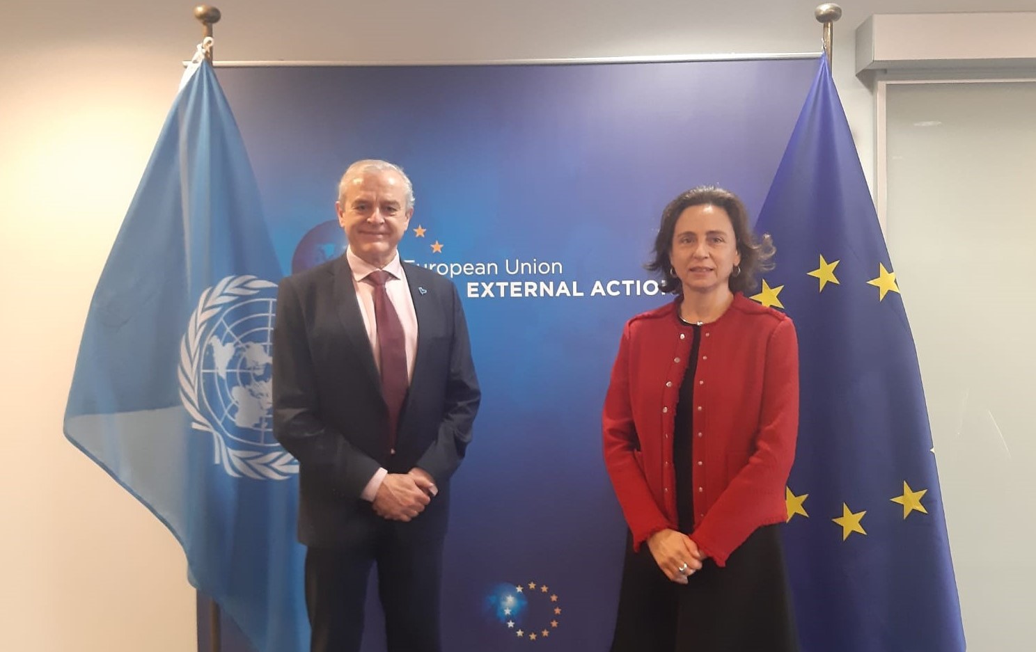 <em>UNODC Director Jean-Luc Lemahieu and EEAS Managing Director Belen Martinez Carbonell</em>