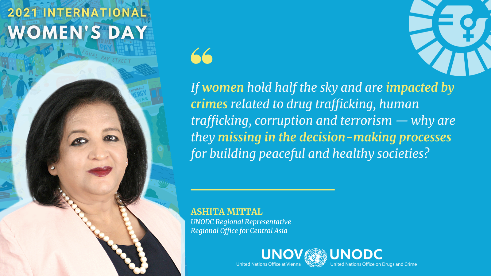 Quote of Ashita Mittal "I want all women, not only colleagues, but also partners, donors, and beneficiaries to feel supported, safe, free and ultimately empowered and eager to support others."