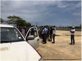 Experts from Burkina Faso, Côte d'Ivoire and Mali work on a simulated cross-border point in Grand-Bassam, Côte d'Ivoire