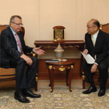 Thai Deputy Prime Minister and Minister of Foreign Affairs, Dr. Surapong Tovichakchaikul, right, meets UNODC Executive Director Yury Fedotov at his office in the Ministry of Foreign Affairs.