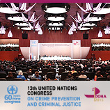 Vue large du Congrès sur la criminalité en 2015 à Doha, au Qatar. Photo: UNIS Vienna.