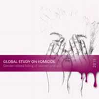 Cover of Publication "Global Study on Homocide", drawing of a crying woman
