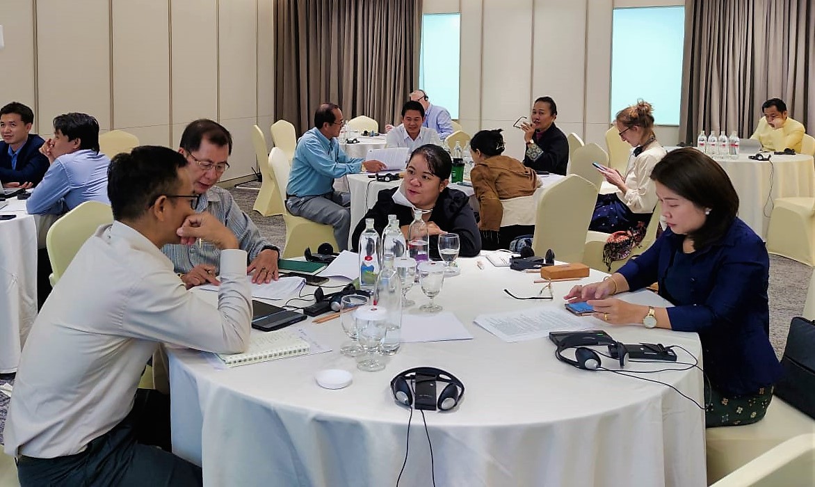 <p style="text-align: justify;"><em>Participants discuss the field surveys in Lao PDR<br /></em></p>