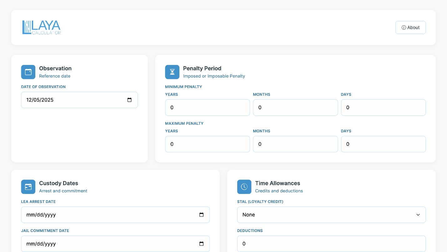<p>Example of the Laya Calculator interface.</p>