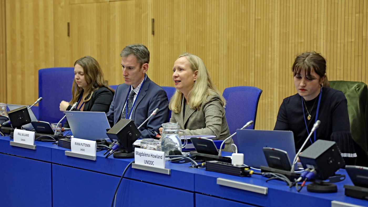 Photo of a panel with three women and one man. 
