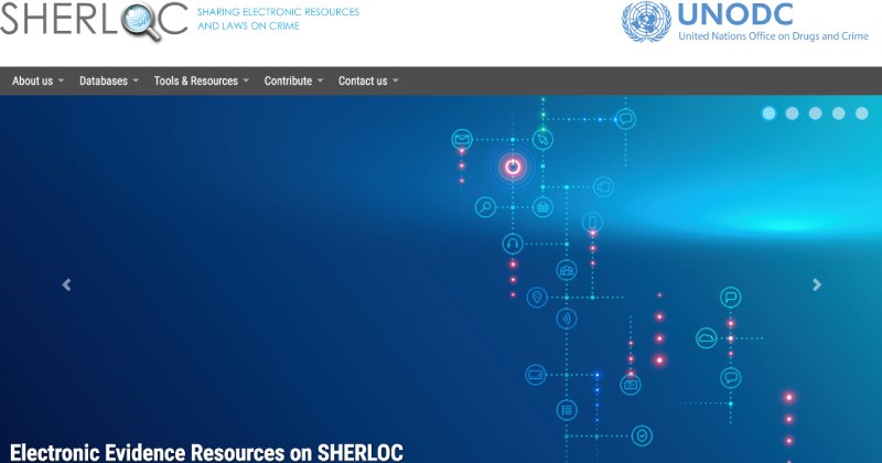Screenshot of the website of the SHERLOC knowledge management portal.