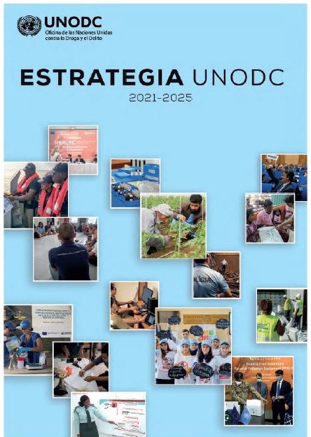 Portada de la Estrategia de UNODC 2021-2025