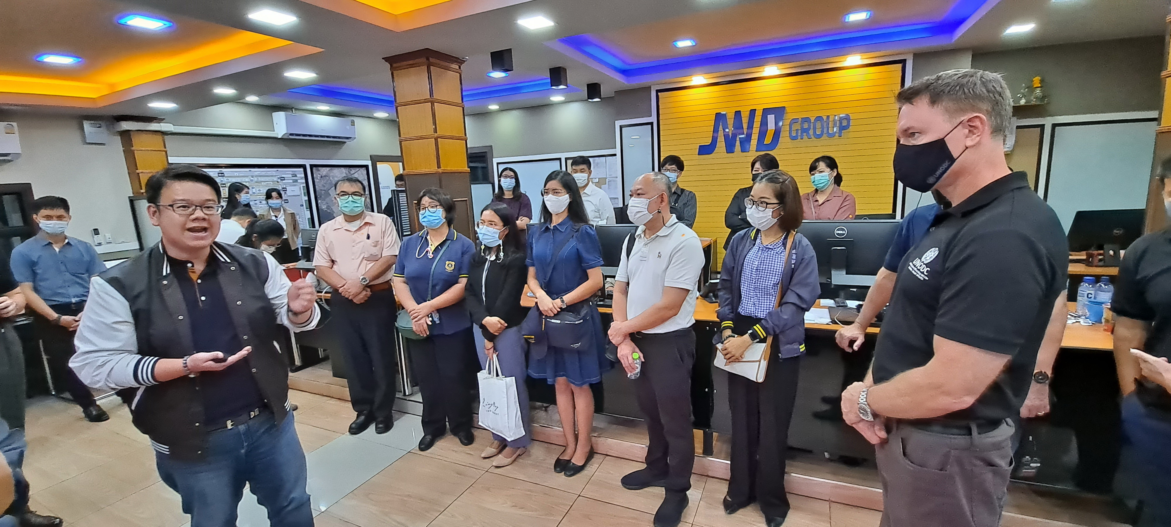 <p>Customs officials and freight agents brief participants in a Laem Chabang control centre that separates and sorts containers for Thailand and neighbouring countries, including into hazardous and controlled goods</p>