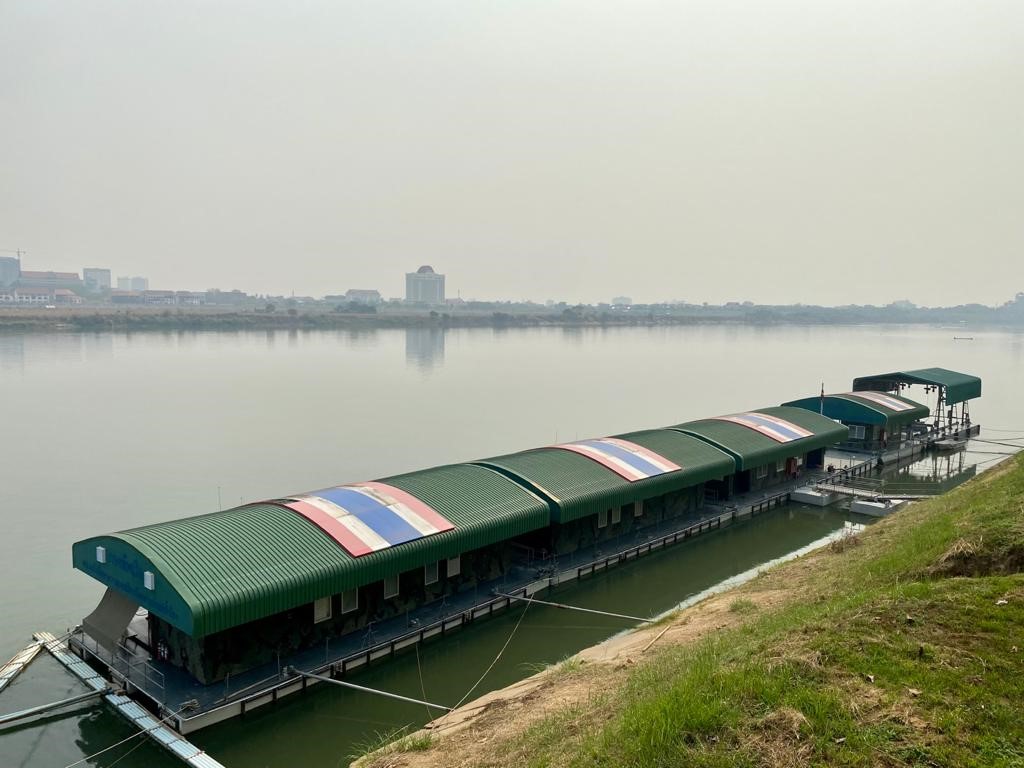 <p>The Nong Khai Riverine Unit operational wharf on the bank of the Mekong</p>