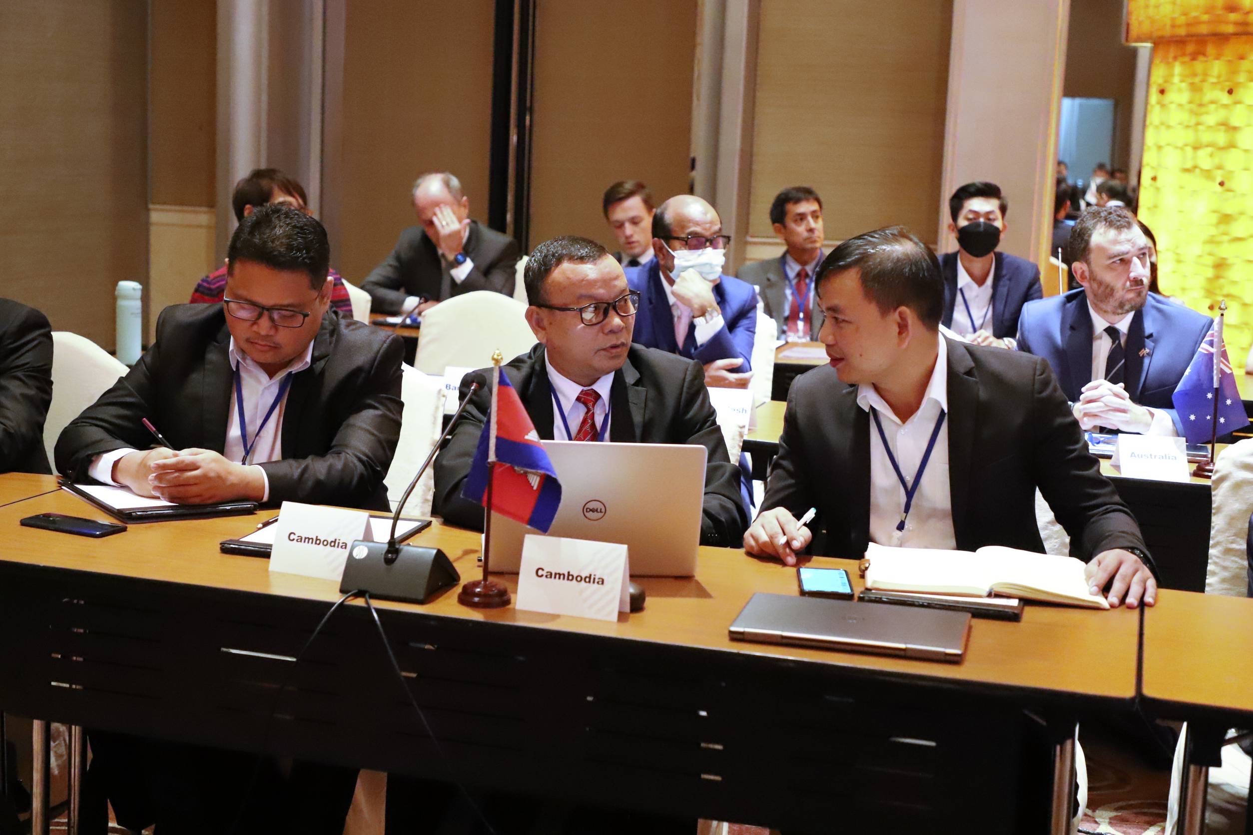 Delegates from Cambodia responding to enquiries from participating countries