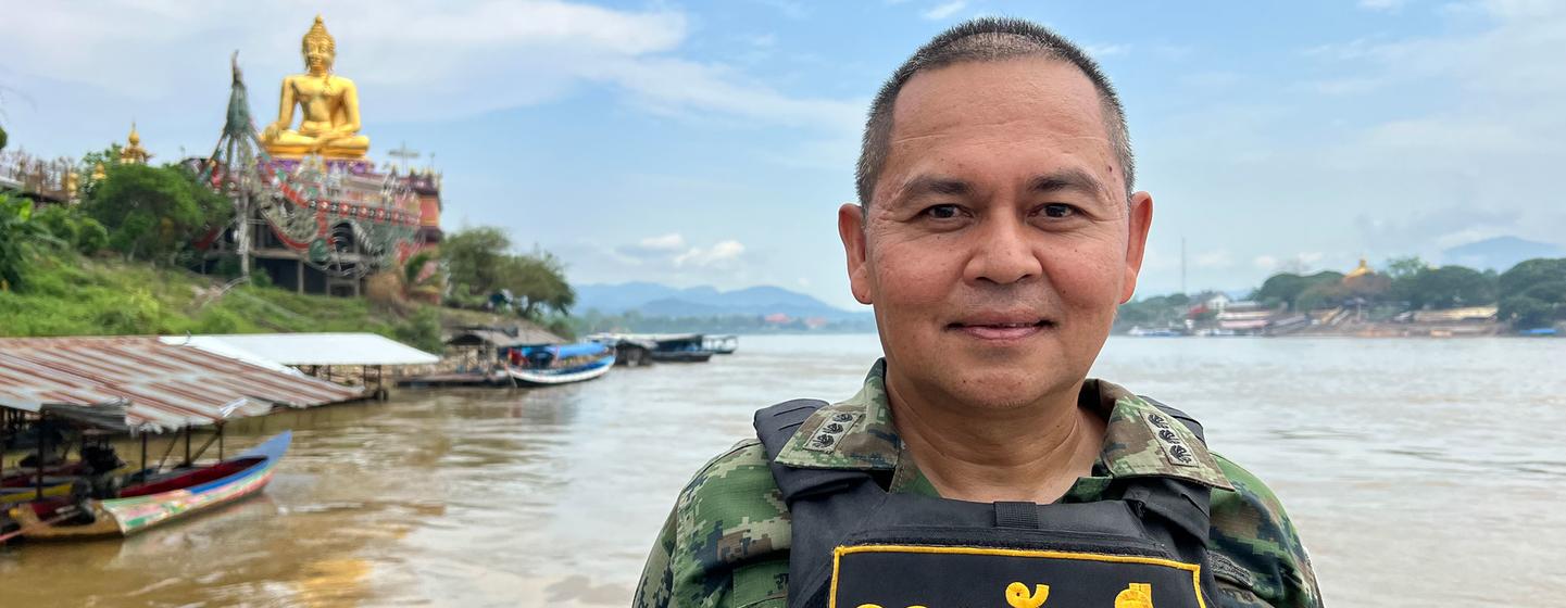 UN News/Daniel Dickinson | Captain Phakorn Maniam is deployed to the Thai Navy Mekong Riverine Unit