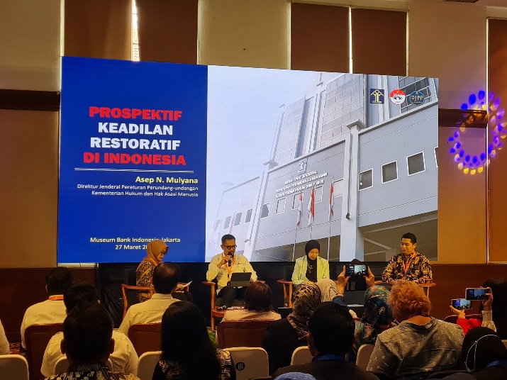Public discussions focused on understanding the meaning and implementation of restorative justice programmes. Jakarta, 27 March 2024.