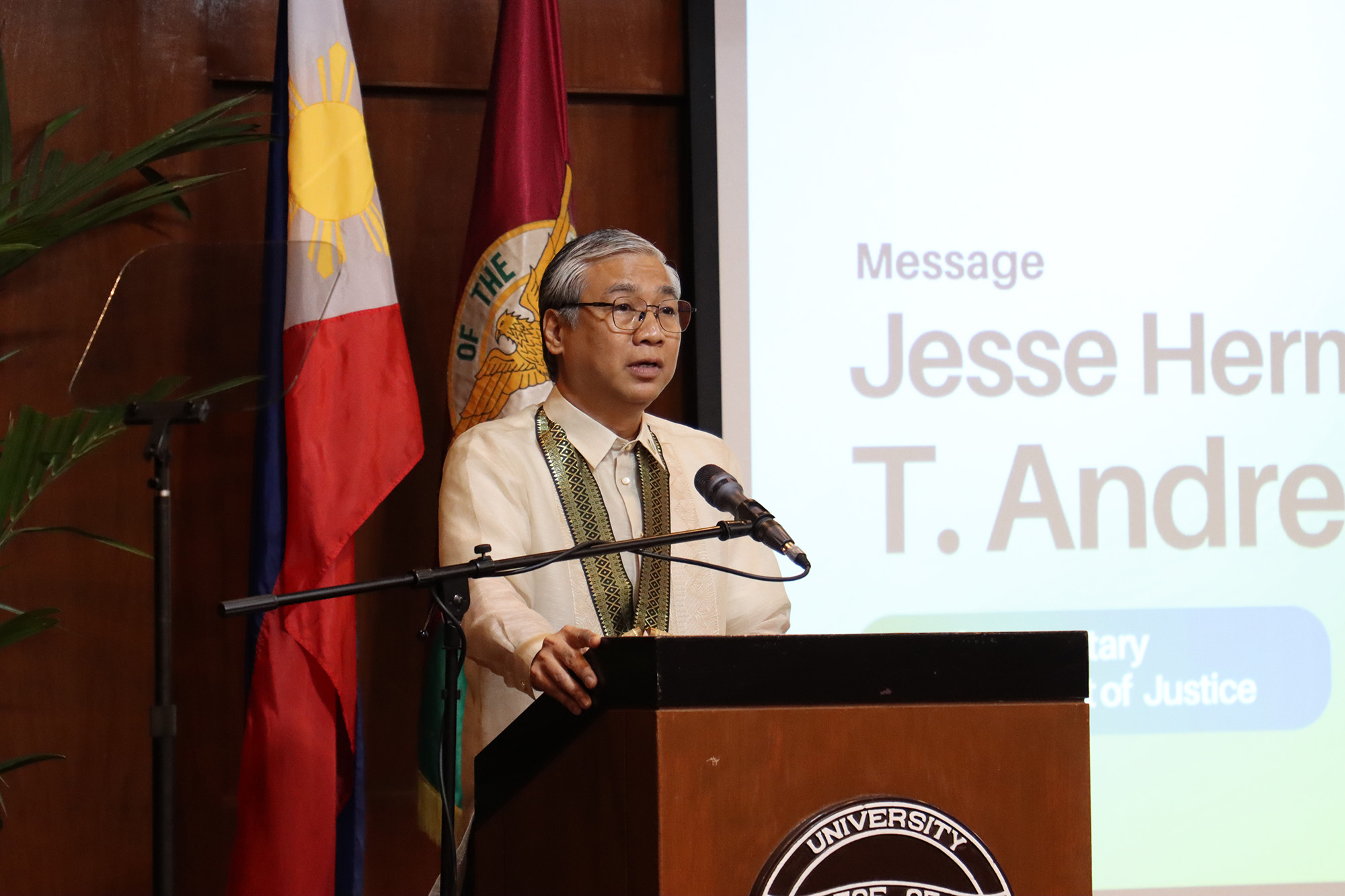 Department of Justice Undersecretary Jesse Andres emphasized the importance of enacting significant reforms. Manila, 16 April 2024.